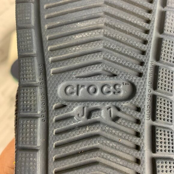 Crocs Classic Navy Blue Canvas Thong Flip Flops Sandals Big Kids J1 - Picture 10 of 10